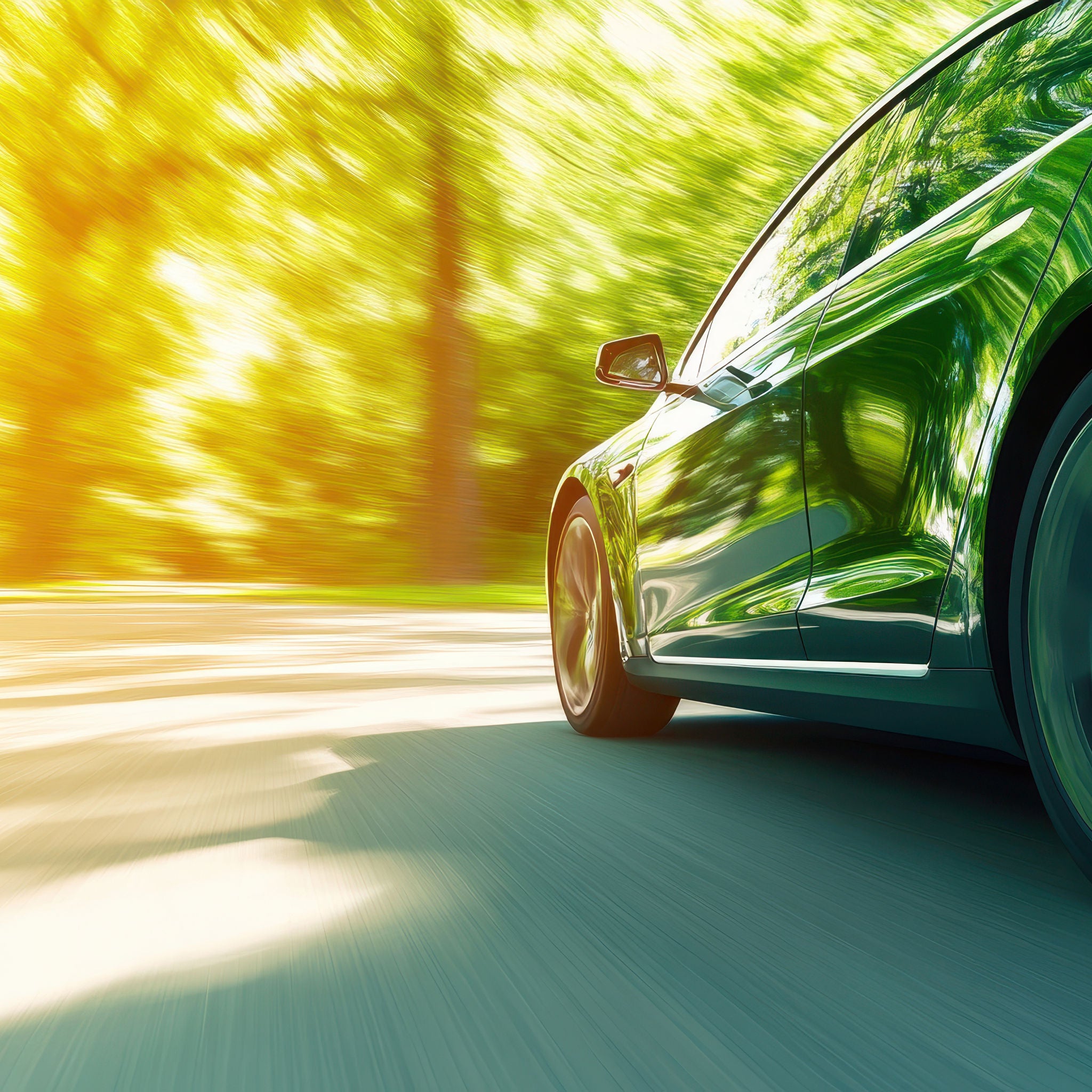 EV Car on road 